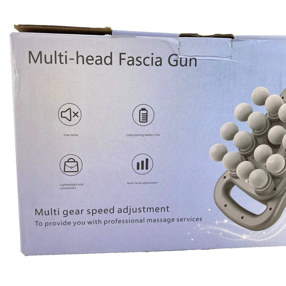 Gaxezo 16 Head Fascia Gun Massager Deep Tissue Percussion Vibration Battery Oper